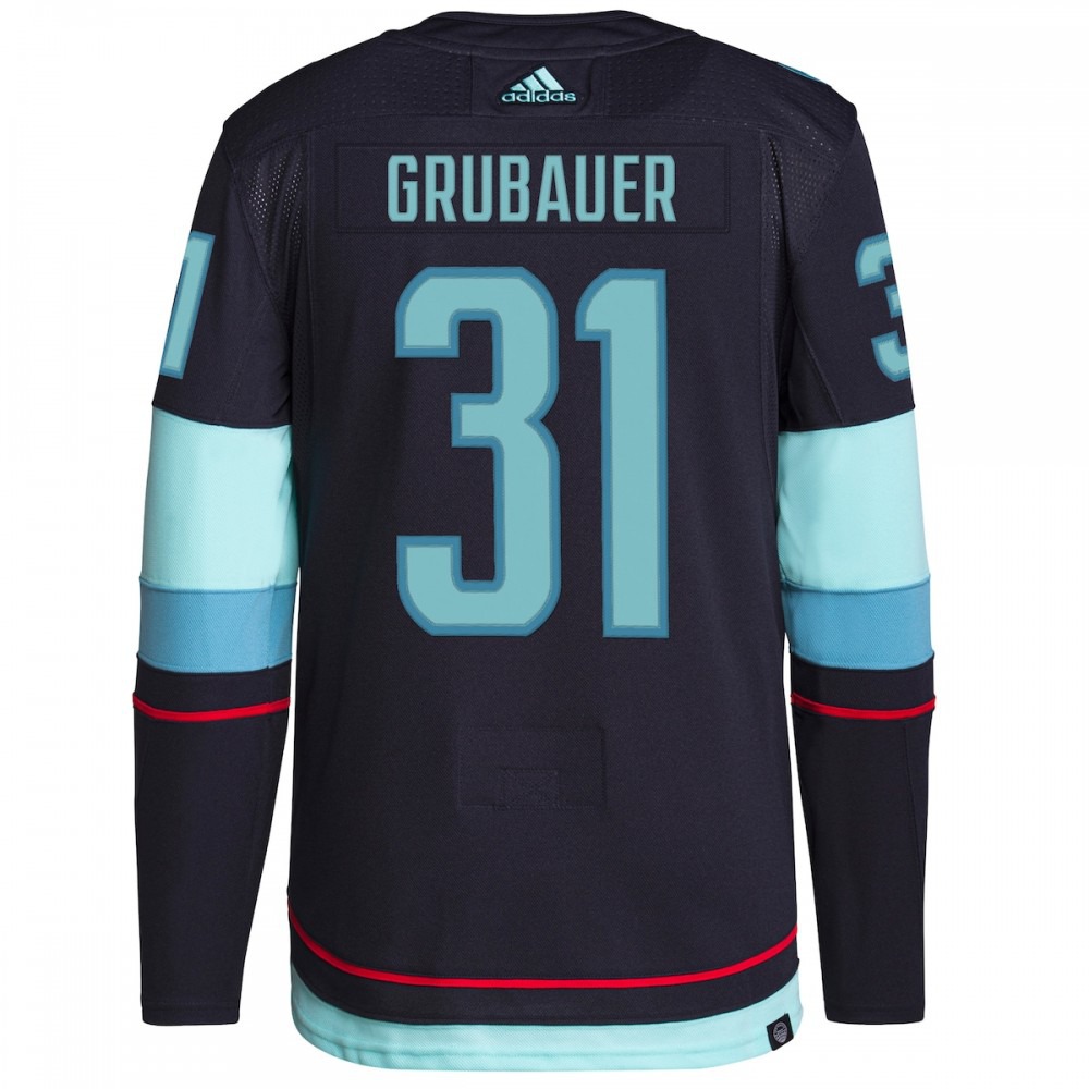 Philipp Grubauer Seattle Kraken adidas Home Authentic Primegreen Player Jersey - Navy-Pro Kit Vault | Brand New 26/27 Sports Jerseys